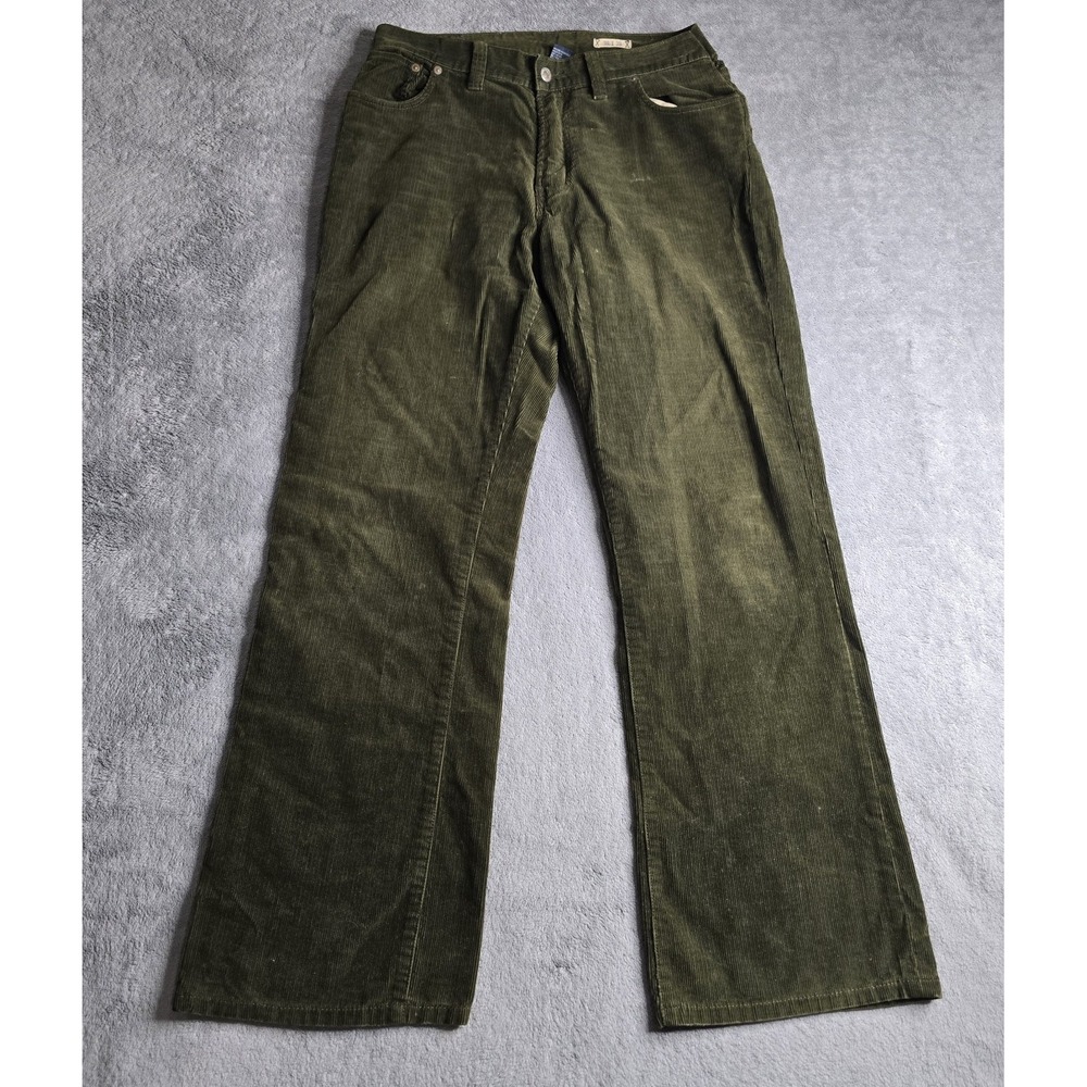 Vintage Polo Ralph Lauren Pants Men 38x32 (31) Green Corduroy 750 Bootcut Chino